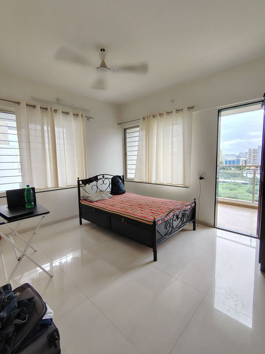 misalpavv's tweet photo. Saw a Reddit post: "This room in a 3BHK in #pune and Guess the rent."
Big room. Two windows. Attached balcony with a glass railing. Green view.

Rent: ₹9,000 for a room in 3bhk * 

My Bengaluru brain buffered, crashed, and restarted in safe mode. https://t.co/0ina2E7wAS