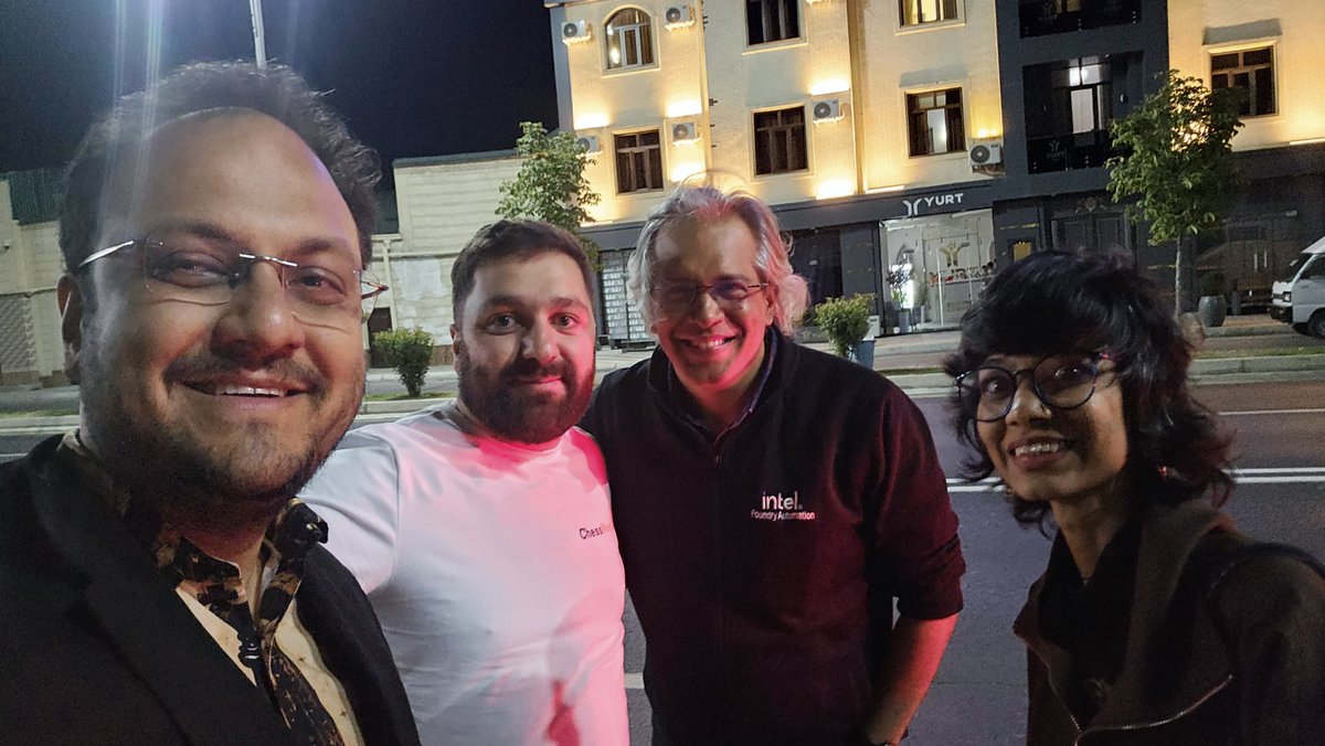 ChessbaseIndia's tweet photo. We left the Bermuda party late in the night (somewhere close to 3 a.m.) after having a wonderful time with people all across the world. When we reached the main gate of silk road Samarkand there were no taxis available at that time. Even the Yandex app wasn't helpful. 

Just then we saw a guy come and say, "Hi I am David from ChessMood." It was IM David Shahinyan. We had all heard the name of David but never seen him in person! "I have booked a cab and can drop all of you to your hotel!" said David. And just like that he helped us to get back to our room!

Thank you David and it was a perfect end to the Bermuda party. While everyone from home can see the dancing and the partying - what truly the Bermuda party stands for is a space where people from close to 200 nations come together and are able to interact with each other! It's like one big family.

And David's gesture is a perfect example of that.