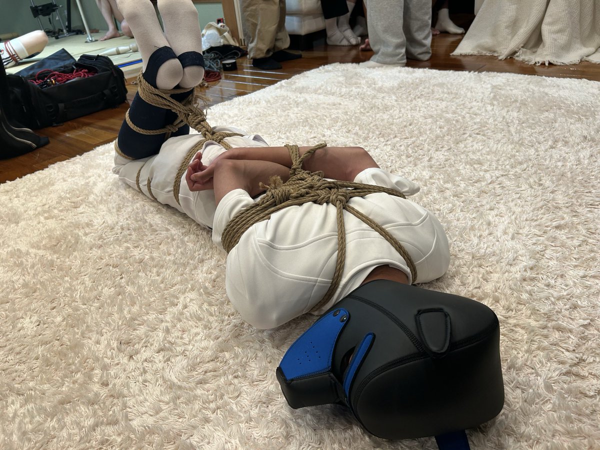 KB2005MM's tweet photo. 国際問題研究会でギチギチに縛っていただきました！

🪢+📸：@izumi_pup https://t.co/Yt9Hyj0rIY