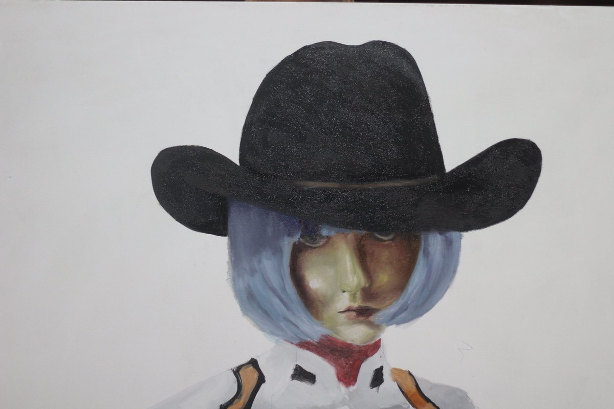 AlfredoSc__'s tweet photo. Rei ayanami 
Proceso primer capa de pintura al óleo 
120 x 120 cm 
#artpainting🎨 https://t.co/1lvlR51Mm2