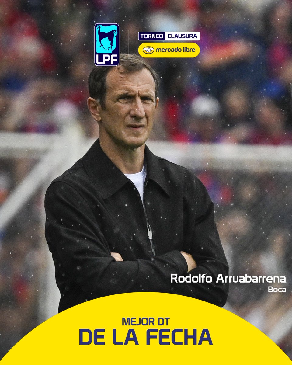 la12tuittera's tweet photo. 🔝El 'Vasco' RODOLFO ARRUABARRENA, elegido como el DT de la FECHA por la @LigaAFA. 👏👏👏 https://t.co/EVZArJaFvp