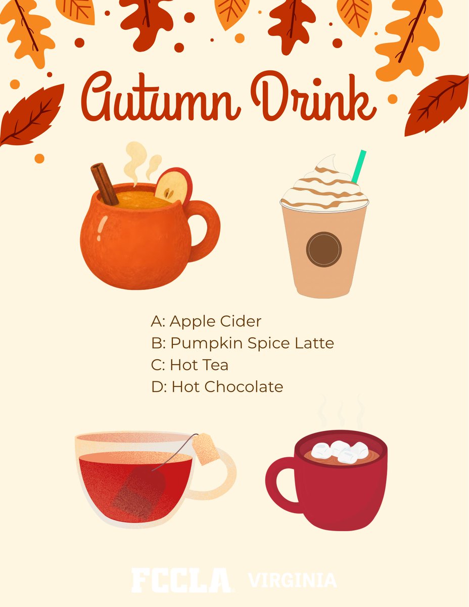 virginiafccla's tweet photo. Happy Autumn, #FCCLAfamily! 🍂
As we observe the Autumnal Equinox today, please reply to share your fall favorites and connect with others.
#FCCLA #VAFCCLA #CareerTechEd #FamilyAndConsumerSciences #CTSO #WhereLeadersAreMade #SayYesToFCS
@NationalFCCLA https://t.co/nc7p5RWlxa