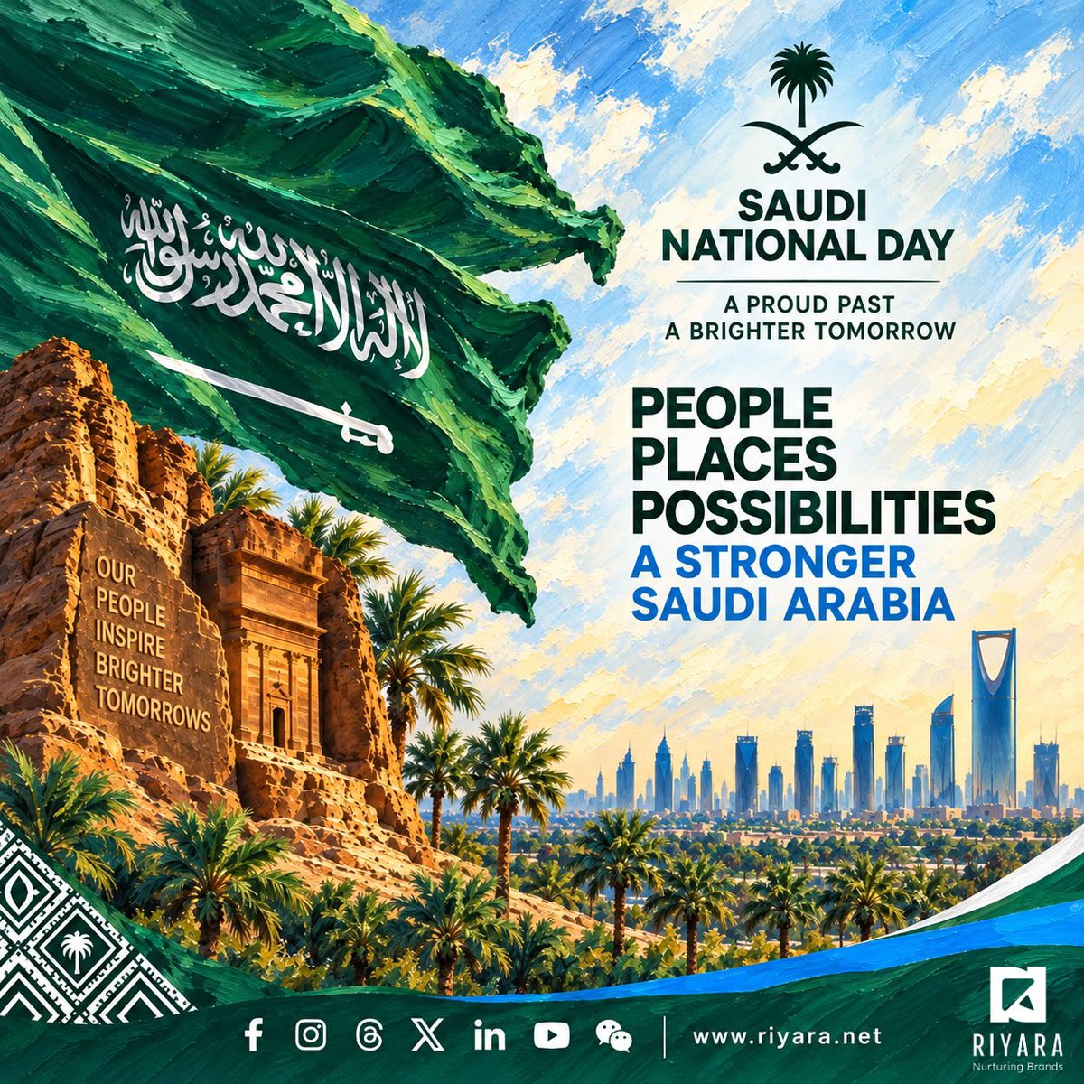 Riyaraconsult's tweet photo. Happy Saudi National Day 🇸🇦 

#riyara #riyarabh #riyarasaudi #riyaradoha #teambahrain #teamriyara https://t.co/fvvgvgpuTE