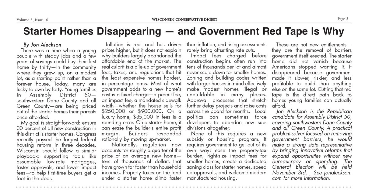 Rolfus_Adolphus's tweet photo. Four great articles by four great candidates in the Wisconsin Conservative Digest!!!!

Simran Arora, Mark Maier, John Donohue, and Jon Aleckson!!!!
#WI #Wis #Wisc #Wisconsin  #Dane #County #DaneCounty #WCD #Conservative #Digest https://t.co/HfJXmfQ4u5