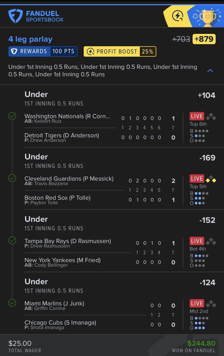 surebangpicks's tweet photo. 4-0 CLEAN SWEEP! ✅✅✅✅💰

NRFI PARLAY NEVER FAILS! 🔒📈
+703 ➡️ +879 WITH 25% BOOST! 🚀💸

$25 ➡️ $244.80 💵💰🔥

WHO ELSE KNEW ALL 4 WERE GOING UNDER?! 👇💬

https://t.co/IwHlyVShw1

@Playbook https://t.co/W8XEYG9XBO