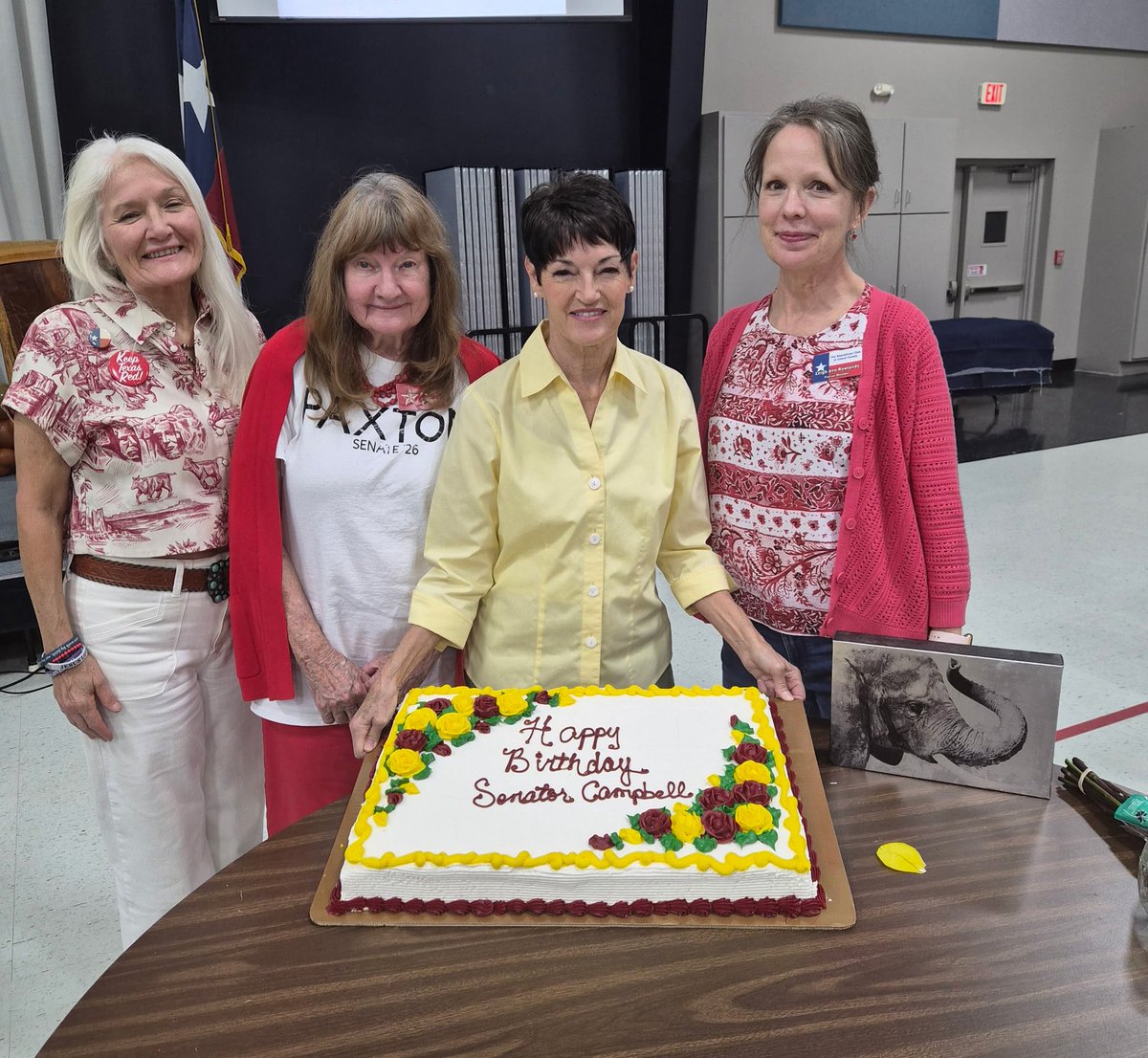 DonnaCampbellTX's tweet photo. It's become a bit of a tradition for the wonderful folks of the Republican Club of Comal County to invite me to speak and have birthday cake after the meeting.  Thank you to everyone who came out - It's always great reconnecting with long-time friends and meeting new ones! https://t.co/4dM7IyiJT6