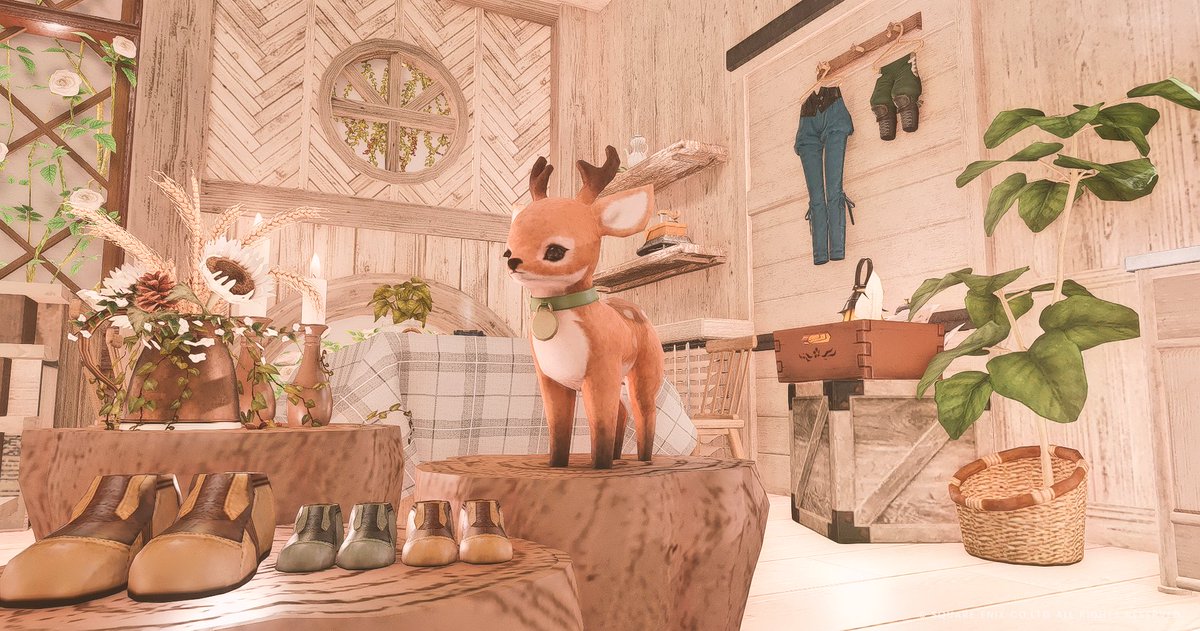 sl7alk7's tweet photo. 「Harvest Nook」
🏷️ #Yuine_hsg

秋と木の温もりを感じるお部屋を作りました。
見学、撮影ご自由にどうぞ。

住所：Mana Pandaemonium ゴブ30-20【S】

#FF14ハウジング
#FF14Housing https://t.co/0S1bgjzzlU