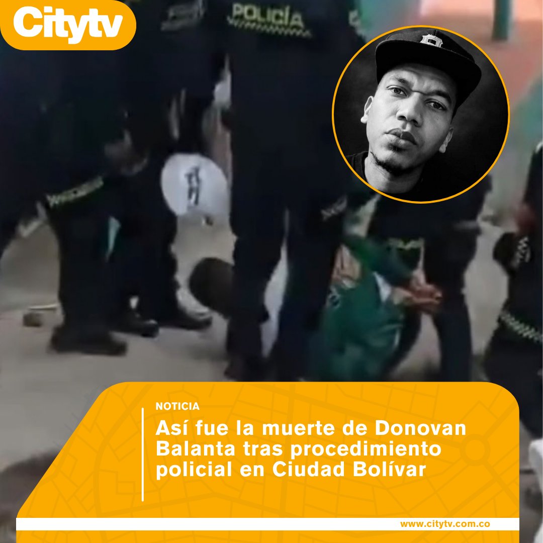 Citytv's tweet photo. #OrdenPúblico | 🚨 Siete uniformados fueron apartados de sus funciones mientras avanza la investigación disciplinaria por la muerte de Donovan Balanta tras un procedimiento policial. Conozca más detalles 👇https://t.co/hj4ArjGOsM https://t.co/i9nEPR84OC