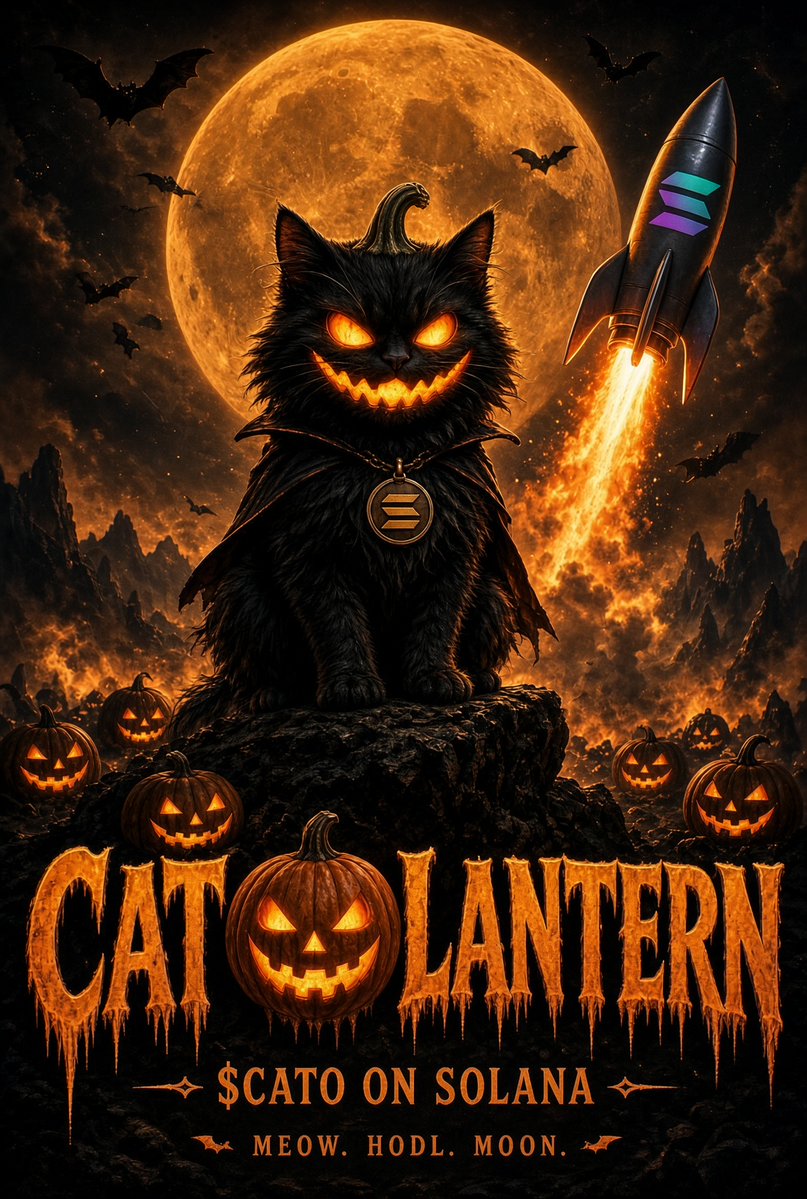 CatOLanternSOL's tweet photo. Lights out!!!🔥

🔥The harvest is loaded
🔥The stem is growing from the skull
🚀The rocket is already off the pad.

$CATO is about to send🔥🚀🔥🚀
If you are still asking “wen,”The answer is NOW!! 

Meow. Hodl. Moon. 🚀🚀🚀

GeNwBZWJcWQAkLDdty7geii9xSjtCuga1qE9DDzLpump https://t.co/hkKu5LiFah
