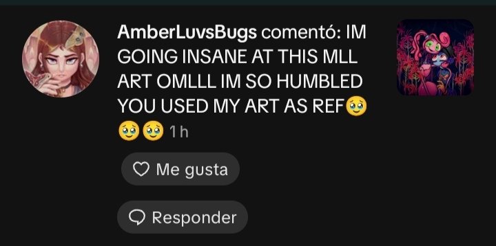 Weirdloock's tweet photo. I forgot to mention it but Amber commented on one of my art pieces on tiktok 💔.. I almost died that day https://t.co/CqMlvJiIpq