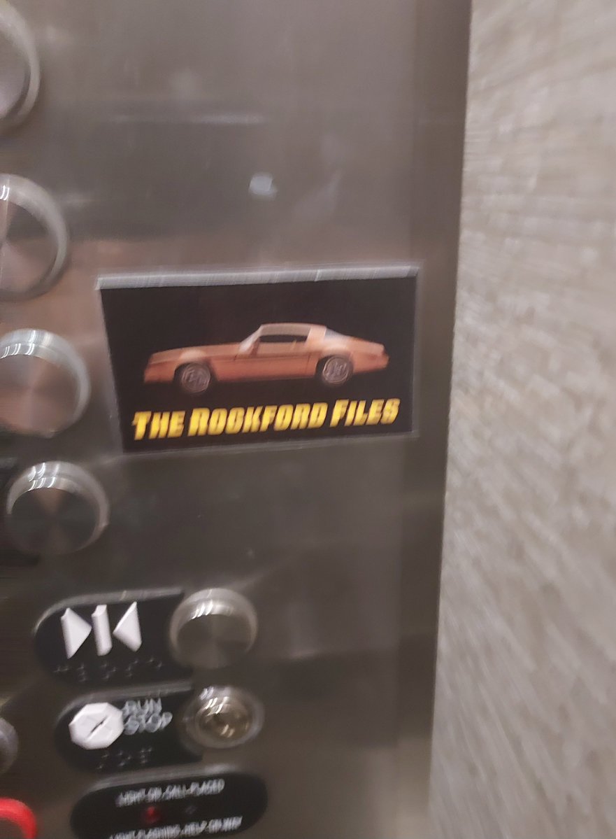 MavrocksGirl's tweet photo. Saw this mysterious sign on the way up the elevator today!
#TheRockfordFiles https://t.co/8rKbFDnjtn