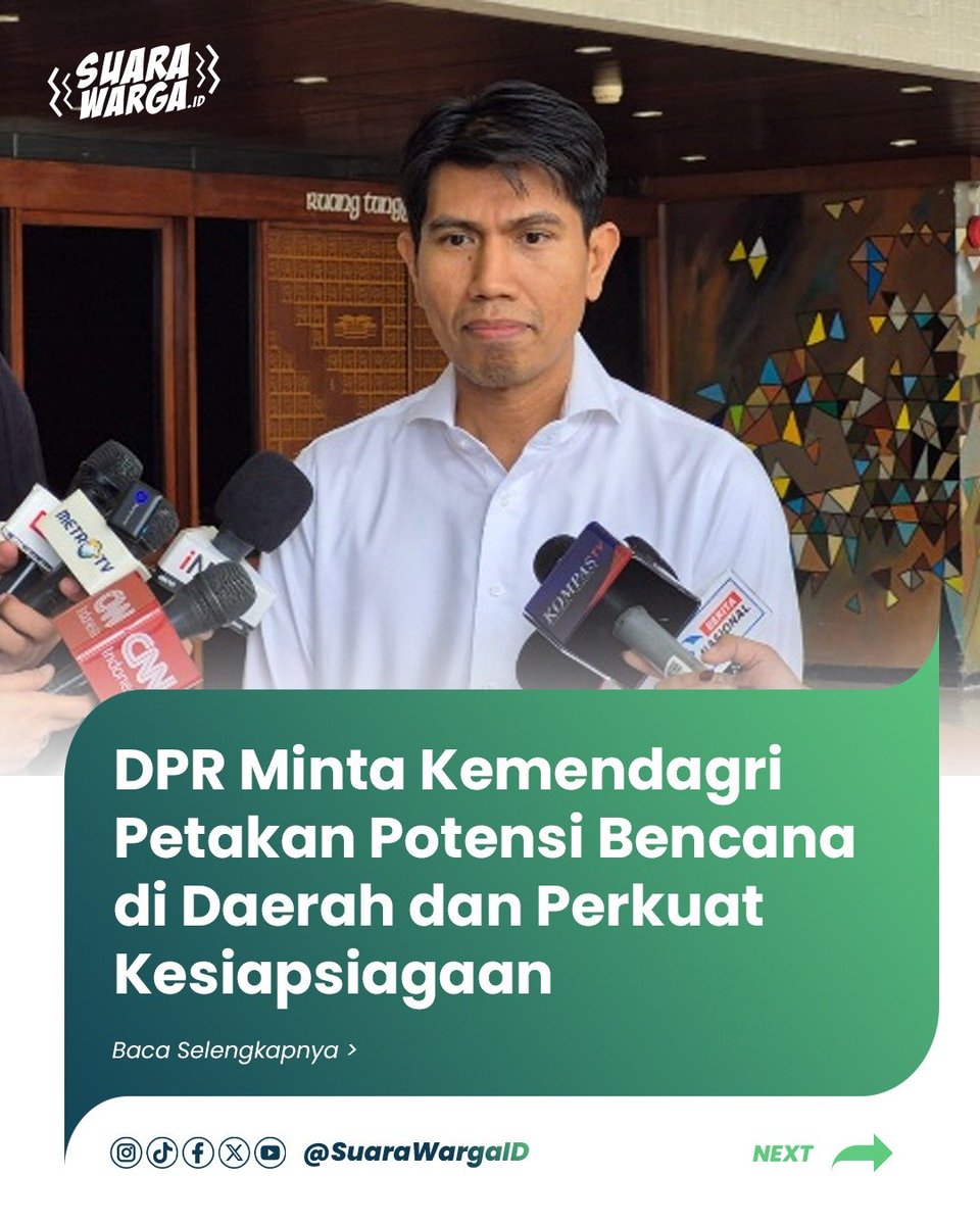 TirtaKamila's tweet photo. Wakil ketua komisi II DPR RI minta Kemendagri petakan potensi bencana di daerah dan perkuat kesiapsiagaan✍️‼️ https://t.co/VY75XsS1gS