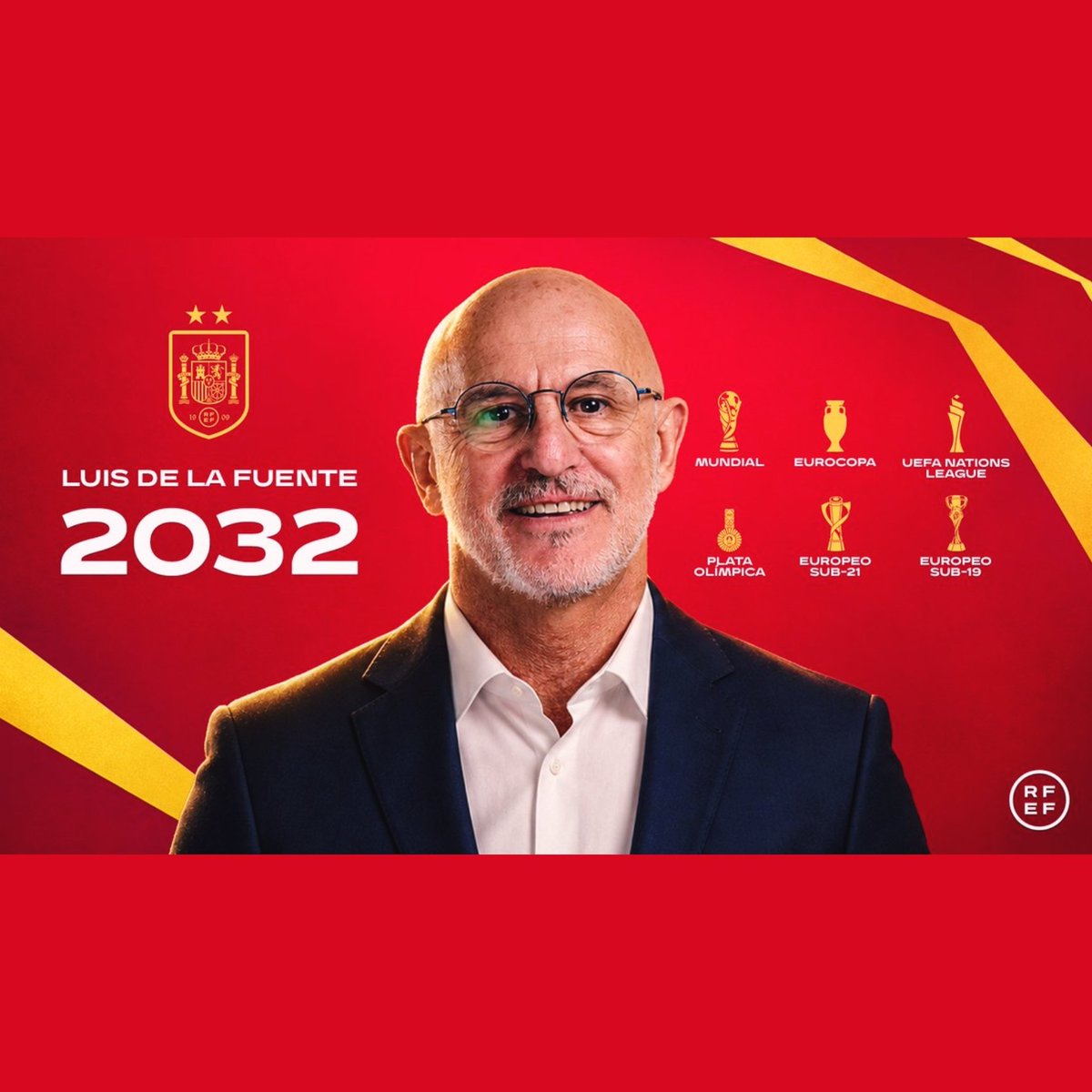 RezfikoP's tweet photo. OFICIAL: Luis de la Fuente Castillo renueva con la Selección Española hasta 2032.

La Historia Continúa.
Seguimos, míster.
Vamos España! 🇪🇸

#VamosEspaña #SomosEspaña https://t.co/5FYx0QtOw6