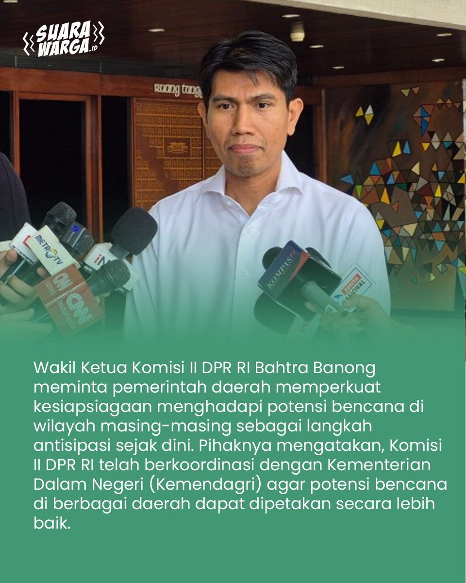 TirtaKamila's tweet photo. Wakil ketua komisi II DPR RI minta Kemendagri petakan potensi bencana di daerah dan perkuat kesiapsiagaan✍️‼️ https://t.co/VY75XsS1gS