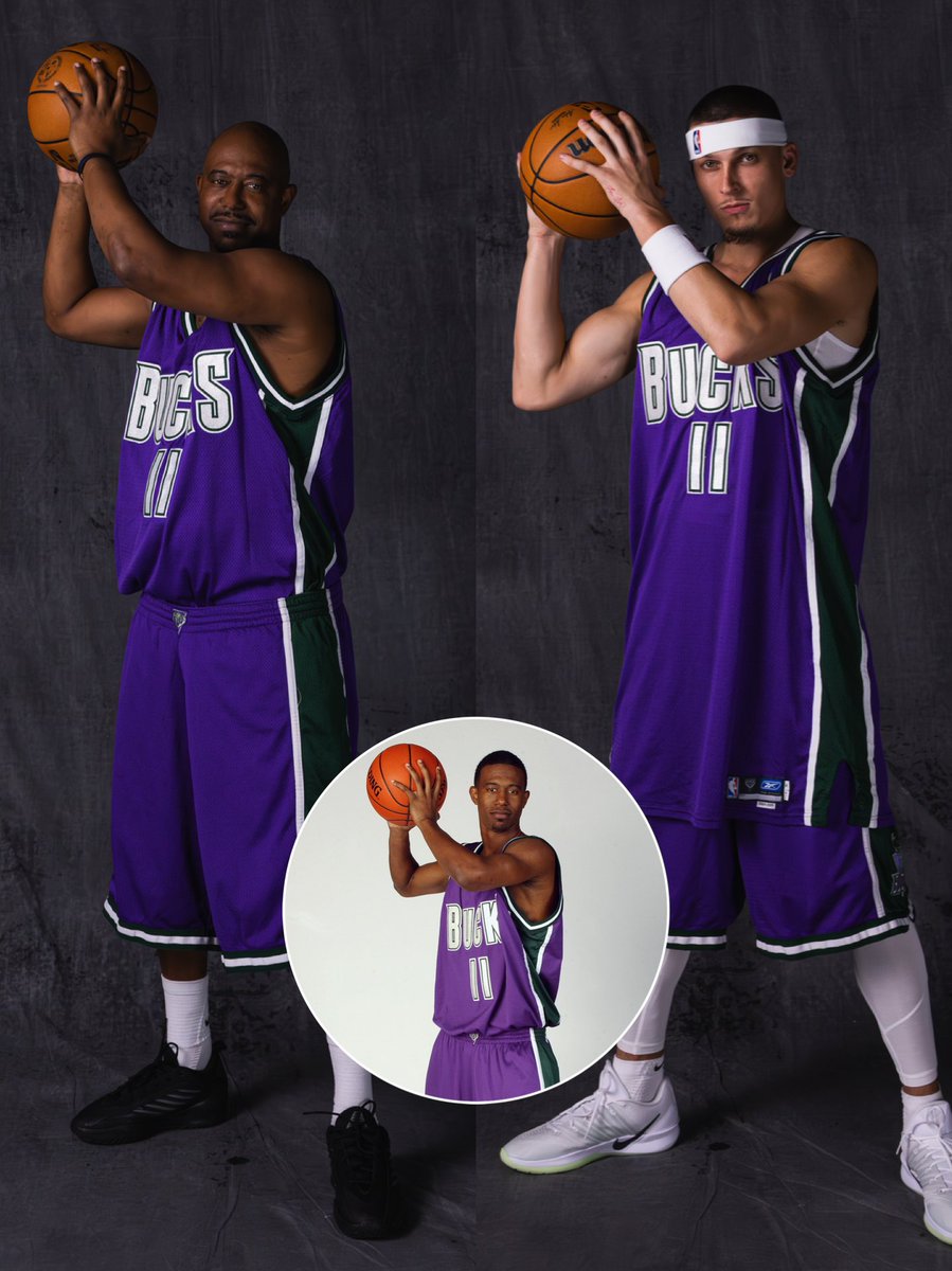 Bucks's tweet photo. 23 years later and still iconic.

T.J. and Tyler recreated Ford’s rookie photoshoot. 🔥 https://t.co/FbFvG7a12u