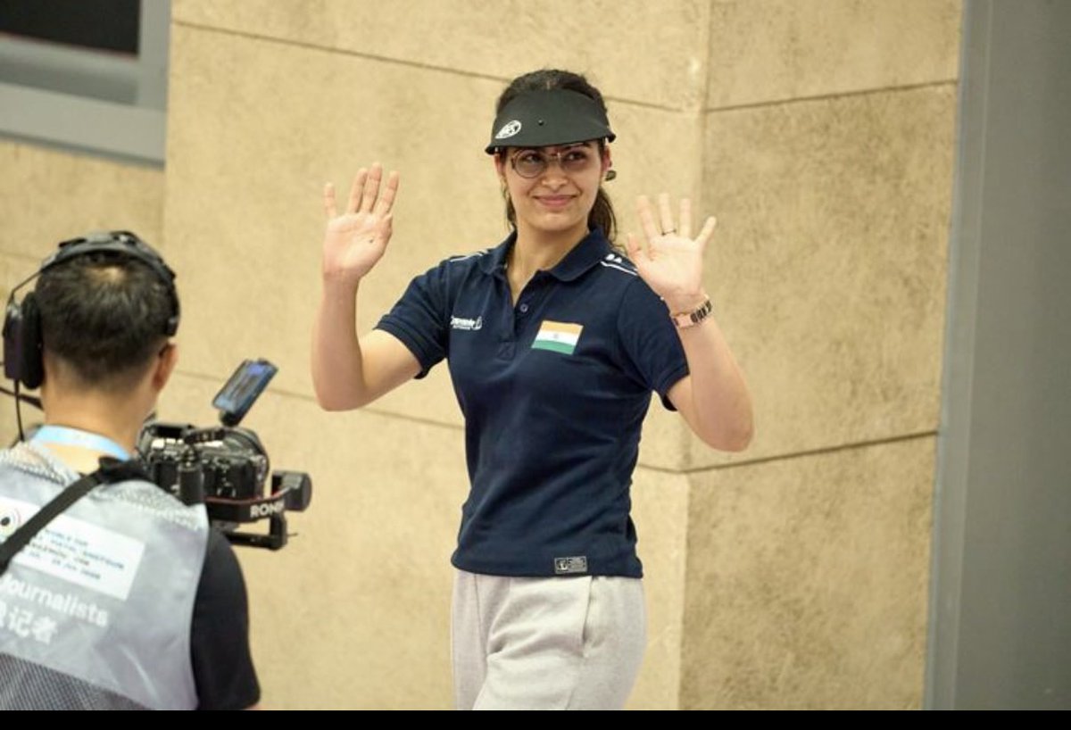 ooodiaries's tweet photo. Manu Bhaker makes to the final of 10m air pistol finals https://t.co/osQGAuQUJ1