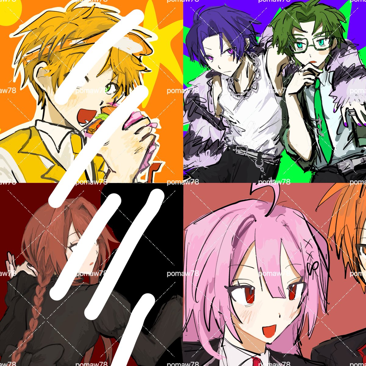 pomaw78's tweet photo. 譲:1枚目右2枚、2枚目　のような簡易色ありクオリティのイラスト　
求:同等クオリティのイラスト類

https://t.co/hR9xqEvV30

募集です！全反応気になった方に@ 飛ばします！
 #夢絵描き合い #描き合い募集 https://t.co/ShsunMNwjp