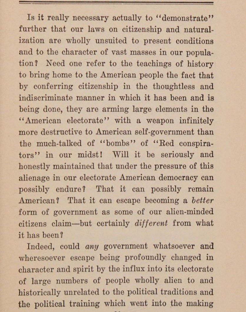 pinerape's tweet photo. @LutheranRapist Numerous Ellis Islanders, among them Gino Speranza, warning that the United States was arming its own enemy by conferring citizenship upon a multitude of foreigners of all cultures, falling for the false notion that all free institutions might somehow accommodate all peoples. https://t.co/JFzhjJB0B0