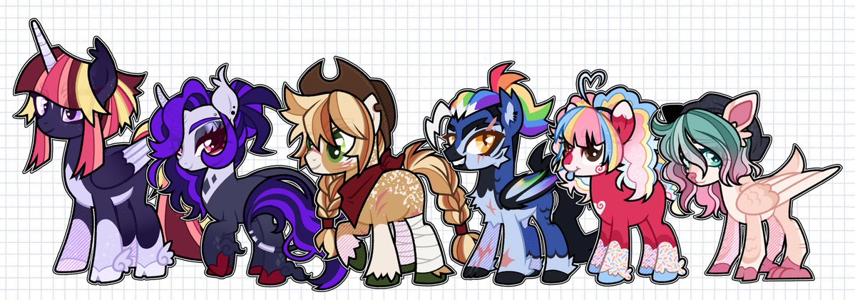 PrairieStPony's tweet photo. 𝗠𝗔𝗡𝗘 𝗦𝗜𝗫 𝗥𝗘𝗗𝗘𝗦𝗜𝗚𝗡𝗦 🎠
⤷ Back in February I tried my hand at a redesign AU of the mane six for the fun of it. This is the outcome <3

═══════════════════════════════

#mlpfanart #mlpredesign #mylittlepony #pony #manesix #mlp https://t.co/vL0eUetyvp