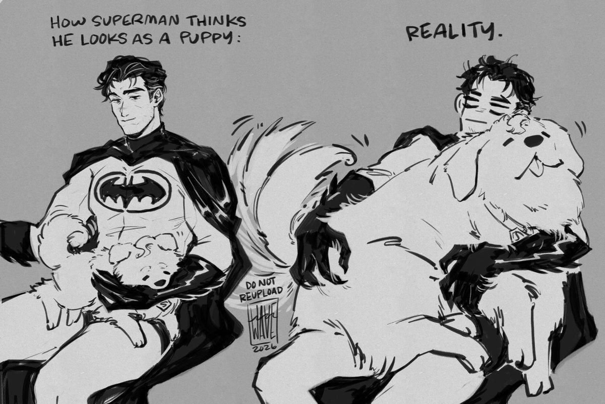 waveoftheocean's tweet photo. sliding in one last late entry for superbat week 2026, day 5: animal transformation (ft. bruce who's facing a "small" obstacle in his quest to figure out how to get clark back to normal)

#superbat #dccomics https://t.co/d7regg1Niu