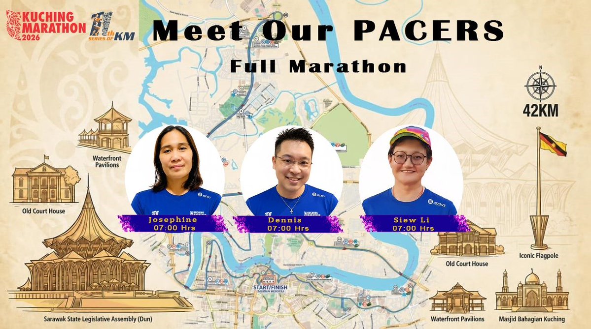 MarathonKuching's tweet photo. Announcing our KM2026 Full Marathon Pacers! https://t.co/qCPqVRiz1w