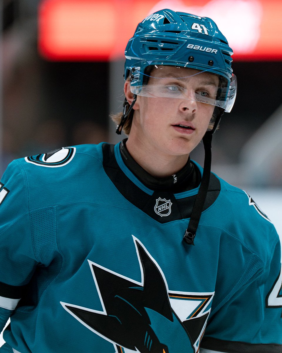 NHL's tweet photo. Welcome to the Shark Tank, Ivar Stenberg! 🤩 https://t.co/VTXWzhKLvw