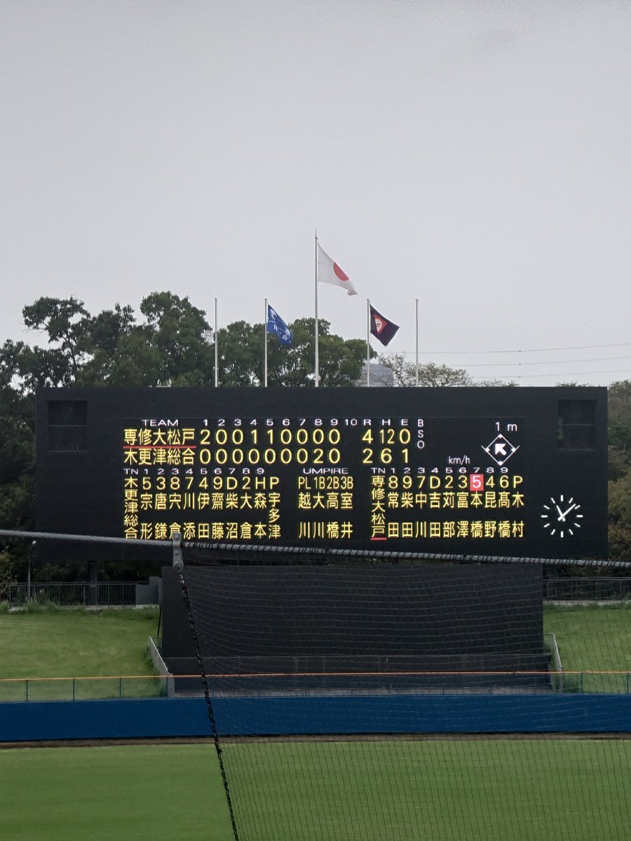 3toshitada's tweet photo. 専大松戸　対　木更津総合
４対２　専大松戸　勝利‼️
最終回　総合は２死満塁のチャンスを作るものの１本出ずに敗戦

専松は去年の秋に比べると破壊力は劣るものの機動力やミート力など高いレベルで細かい野球も見事
守備力も苅部君中心に安心
常田君、吉田君のミート力抜群で良い選手

今年も優勝候補 https://t.co/vMmoHnE8hO
