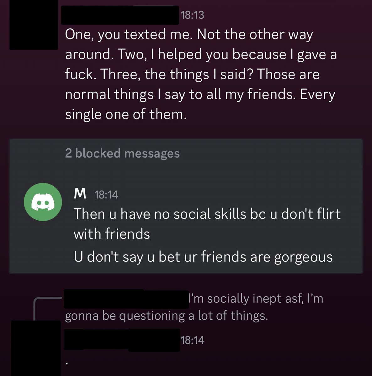 straystarling's tweet photo. (Fixed the censoring) Sir are we so deadass 😭 I think he needs to go out and touch grass and form some actual meaningful relationships with people who aren’t drug dealers because why are you so upset about a COMPLIMENT dawg https://t.co/uIWekooGtn