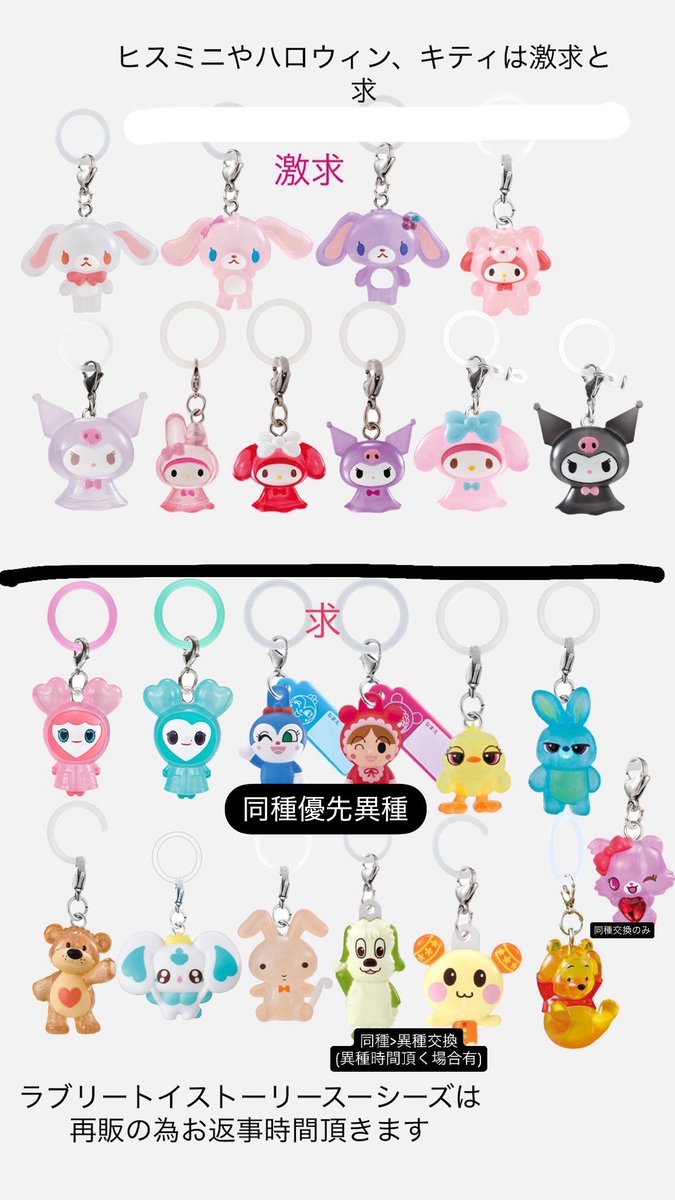 SJY_1229's tweet photo. ガチャ 交換  たまごっち サンリオ ディズニー  ハロウィン TWICE シュガーバニーズカップケーキ エモきゅん 

(譲)ヒスミニ プーさん ゼロ ニック リリーパッド コベニ キティ ハンギョドン プリン シナモン クロミ まめっち みゃおっち シロ アンパンマン チーズ クッピーラムネ くろうさ はなうさ https://t.co/c9pjvfBK1U