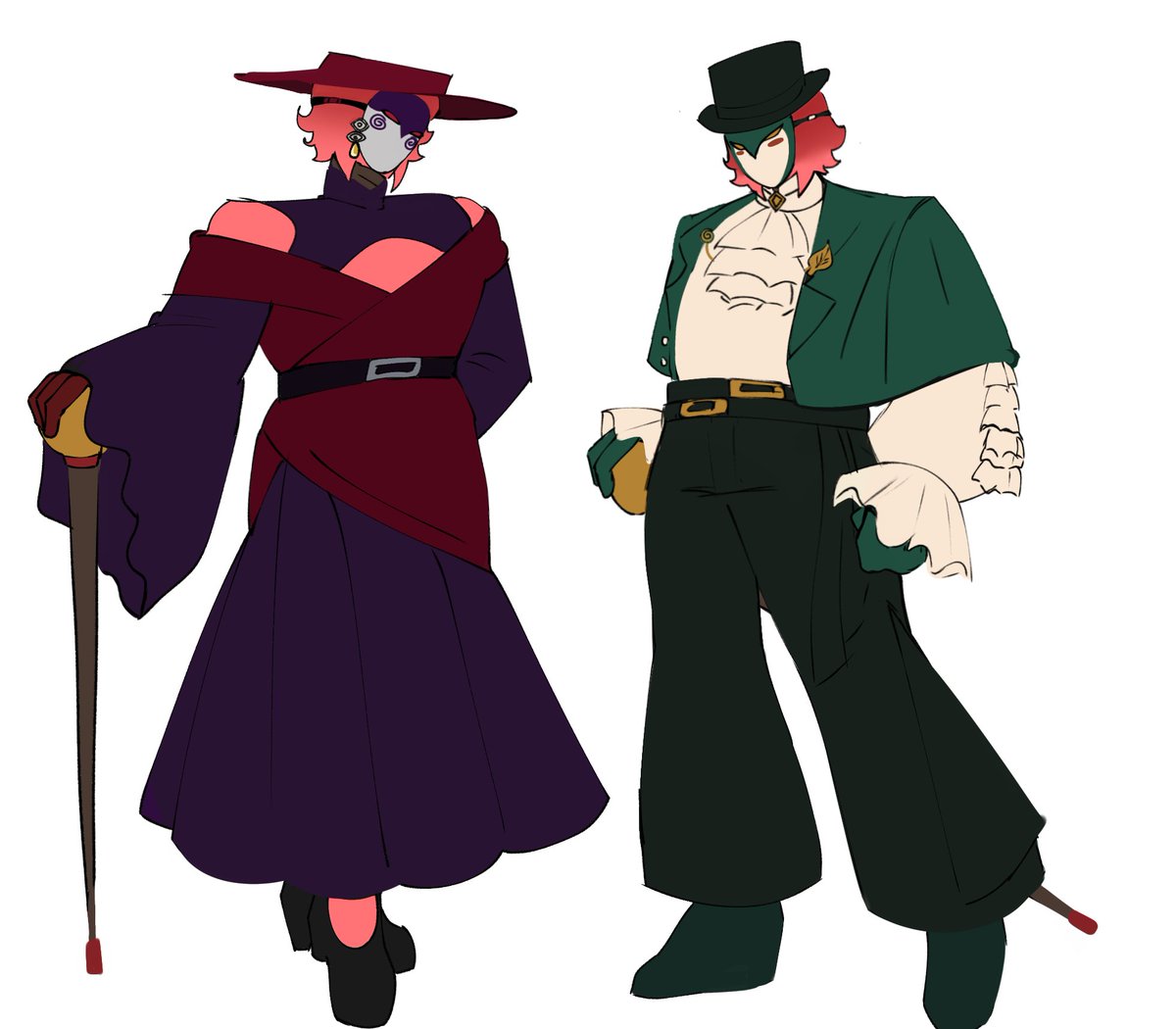 UnseenThr3eat's tweet photo. Coral's masquerade outfits go//// https://t.co/ybVguwCx11