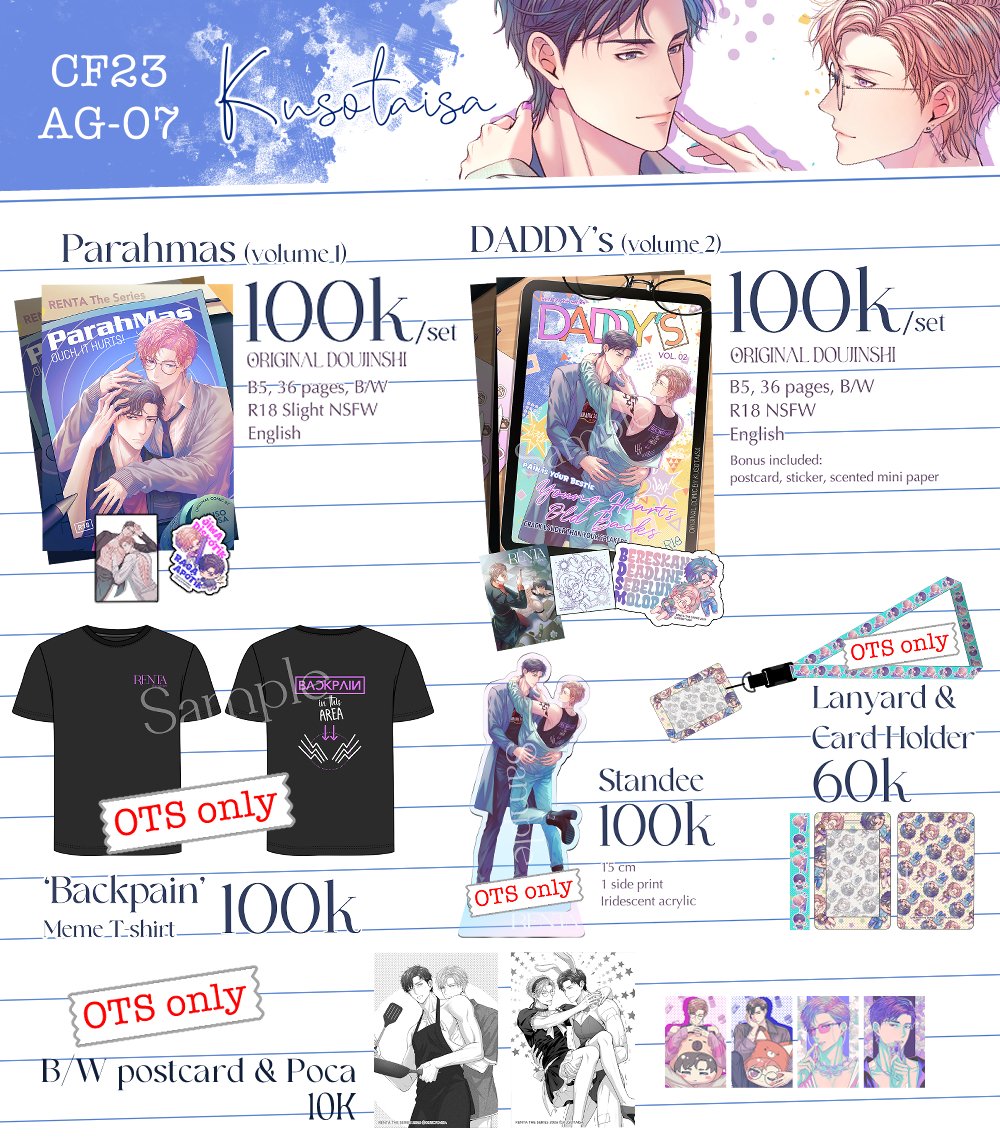 shirou_yuki's tweet photo. [SHARE AND LIKES APPRECIATED🩷]

Here's my #CF23 Catalogue &amp; GA 

GA Rules :
- Follow, RT+ like post
 -Ends 30 Sept, 23.59 GMT+8
💵1 winners will get free merch worth of 100k

☕️ GSGW &amp; Original
Mail order and CF23 pick up

CF23 AG-07 

📅PO (batch 2) Sept 23-30 

📦Form below https://t.co/7XkEjMK3hu
