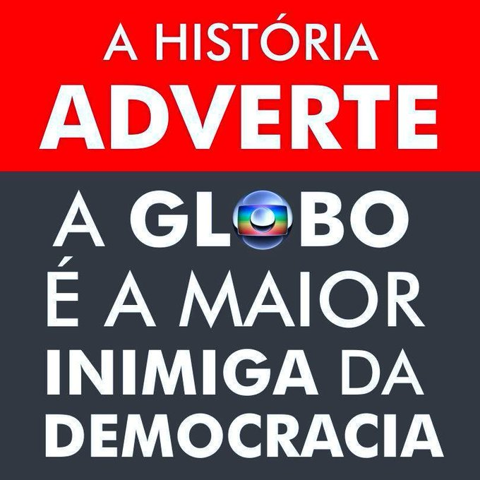 FazziniIara's tweet photo. @_dilmadebochada VERGONHA!  É A GLOBOLIXO IMPETRANDO A NOVA LAVA-JATO NO NOSSO PAÍS! https://t.co/SeOwgjDhyK