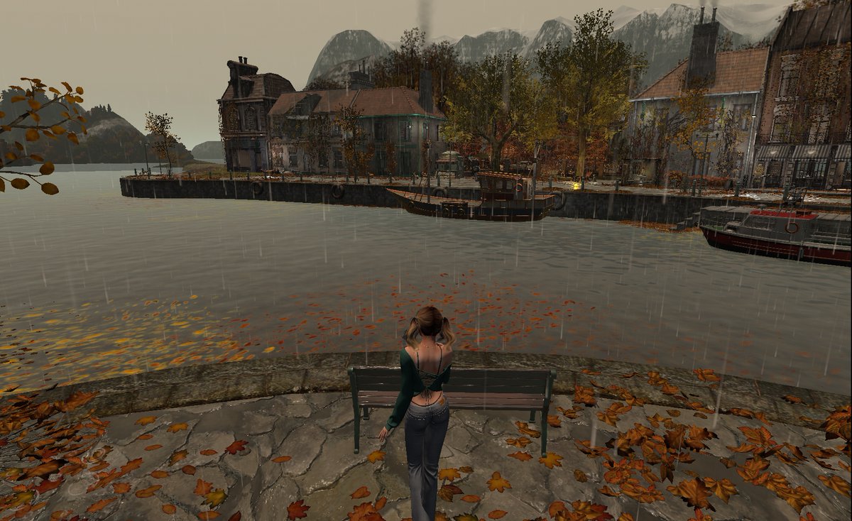 GreenleyBriar's tweet photo. Lam Erin's "Cherishville" is back for autumn and is gorgeous even in the rain. #secondlife https://t.co/CpJXFCmhLR https://t.co/EEjafJlj4H