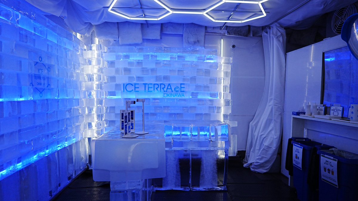 fuu_357's tweet photo. これは沖縄の氷点下カフェ「ICE TERRACE」に行った時の清夏ｻﾝです🍹寒そう..
氷のグラスに入ったグァバジュースを飲みました😋
#初星学園ぬいぬい部 https://t.co/IivXoxXPXM