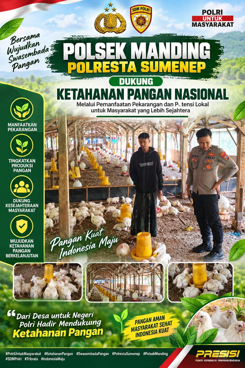PPrenduan4122's tweet photo. #astacita
#polripresisi
#polriuntukmasyarakat
#swasembadapangan
#ketahananpangan
#ketahananpanganpoldajatim
#divhumaspolri
#birosdmpoldajatim #bidhumaspoldajatim
#polrestasumenep
#kabupatensumenep https://t.co/ESWCQkldFh