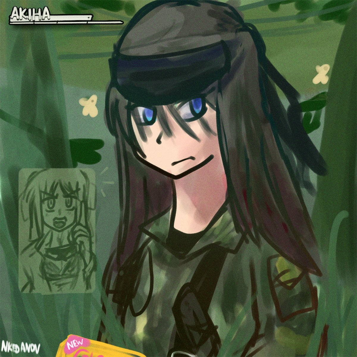 TrainAnon's tweet photo. "This was meant to be a warm-up sketch for her bday but I got ahead of myself.  

MGS3 Naked Snake - Akiha Tohno from Tsukihime.

I GIVE MY LIIIIIFE, NOT FOR HONOR, BUT FOR KOHAKUUUUUU" https://t.co/lwiNMOZHtc
