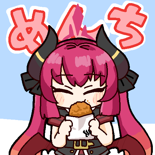 ragnene1's tweet photo. めんち中なのでめんちを食べるジュンコを描きました。
（メンテ中なのでメンチを食べるジュンコを描きました） https://t.co/ePD9f3kbgi
