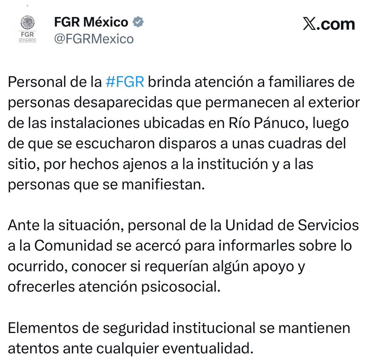 MLopezSanMartin's tweet photo. 🚨 Esta tarde se reportaron disparos a unas cuadras de la FGR en CDMX 

Donde madres de personas desaparecidas mantienen un campamento de protesta 

Hasta el momento no se ha aclarado qué ocurrió https://t.co/8nVQFhSN3y