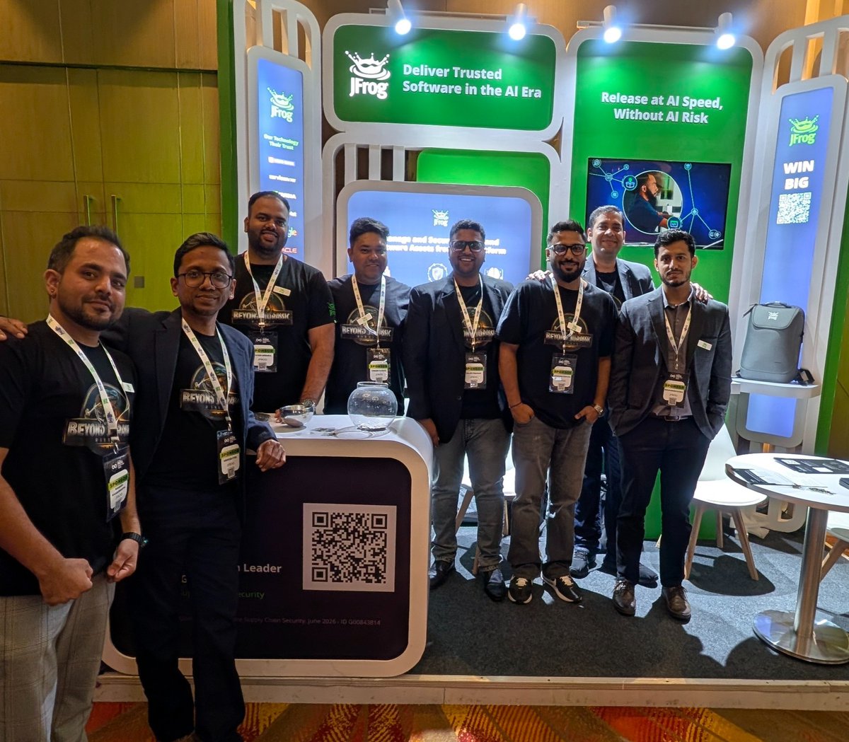 jfrog's tweet photo. That's a wrap on the #IndiaDevOpsShow Delhi 🇮🇳 

It was a full day of conversations with industry leaders across the ecosystem. One question kept coming back: how do you ship software faster without losing control over what goes into it?

Thank you to everyone who stopped by to talk about #binaries, build pipelines, and #softwaresupplychain security with the team. And a special thanks to Yashaswi Mudumbai for a packed session on "What you ship is no longer just code."

Missed catching up with us in Delhi? No problem -let's connect here: https://t.co/ft17iQ3GgE 

Until the next one 🐸  

#EveryOps #DevSecOps