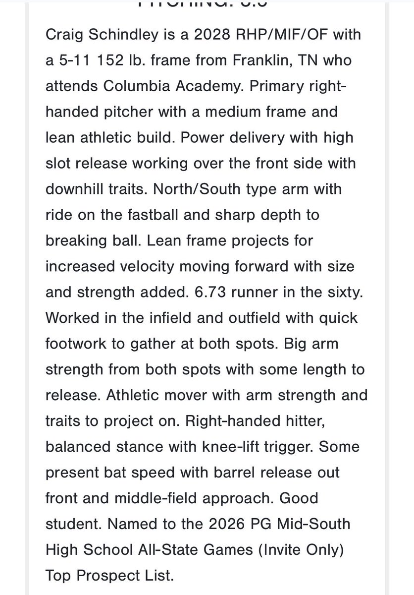 C_Schindley2028's tweet photo. Thank you @PG_Tennessee for the new grade and write up! https://t.co/je9PCPBsv2