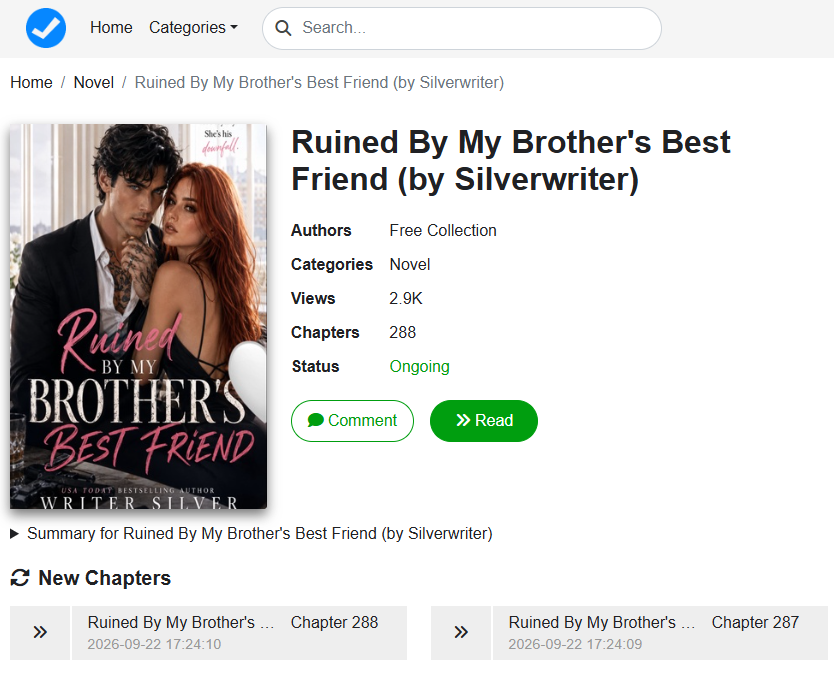 ExpReader's tweet photo. Ruined By My Brother's Best Friend novel by Silverwriter read online Free PDF:
CP:  Arabella and Alvise
Read FULL chapter: https://t.co/SG0hEQHSqj https://t.co/uDBSCr4kwD