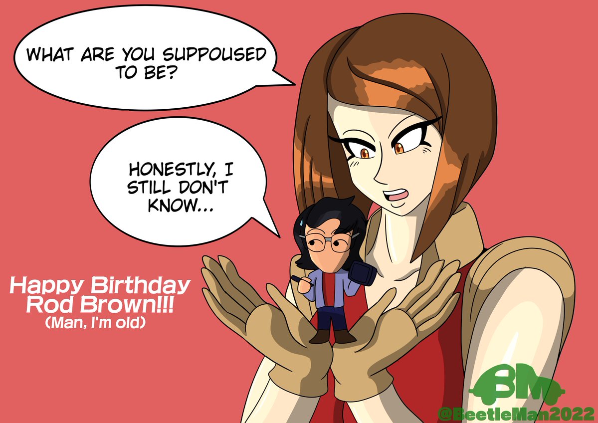 BeetleMan2022's tweet photo. Horray! A Special Drawing posted in time! YahOoOo! 😵 Just kidding, today was my birthday and I managed to do one drawing for it in time. Same idea as the last year, now with my new OC Victoria on it! Thanks for everyone's support this day tho! 🥳 https://t.co/ReLuCI3vTa