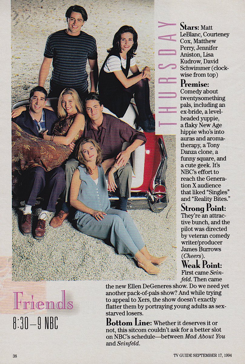 RetroNewsNow's tweet photo. ‘It’s NBC’s effort to reach the Generation X audience...’

— TV Guide (September 1994) #Friends https://t.co/2Ow0okOP1o