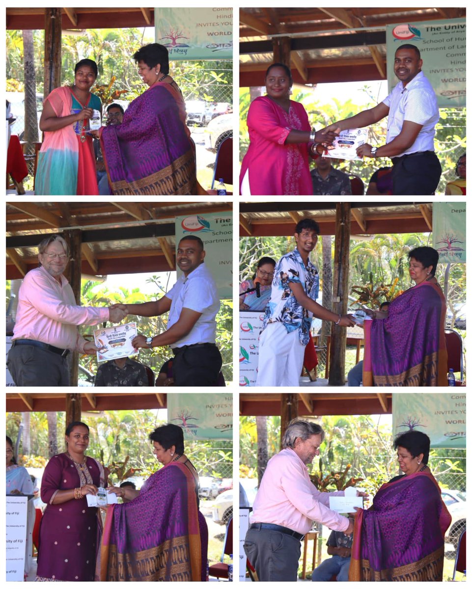 iccr_suva's tweet photo. 🇮🇳हिंदी पखवाड़ा 2026 | लौटोका 🇫🇯
भारतीय उच्चायोग, सुवा एवं स्वामी विवेकानंद सांस्कृतिक केंद्र के सहयोग से यूनिवर्सिटी ऑफ फिजी के भाषा, साहित्य एवं संचार विभाग ने हिंदी दिवस समारोह एवं प्रतियोगिता का आयोजन किया।
कार्यक्रम में विद्यार्थियों ने भरतनाट्यम, गीत, कविता-पाठ और फिजी के पारंपरिक मेके नृत्य की प्रस्तुतियाँ दीं। हिंदी दिवस प्रतियोगिता के विजेताओं को पुरस्कार भी प्रदान किए गए। समारोह ने भारत और फिजी के साझा भाषायी एवं सांस्कृतिक संबंधों को रेखांकित किया।

🇮🇳 Hindi Pakhwada 2026 | Lautoka 🇫🇯
With the support of @HCI_Suva and @iccr_suva ,and @UniFiji1's Department of Language, Literature and Communication organised a Hindi Day celebration and competition.
Students presented Bharatanatyam, songs, poetry recitations and traditional Fijian Meke performances. Prizes were awarded to the winners of the Hindi Day competition. The celebration highlighted the shared linguistic and cultural ties between India and Fiji.