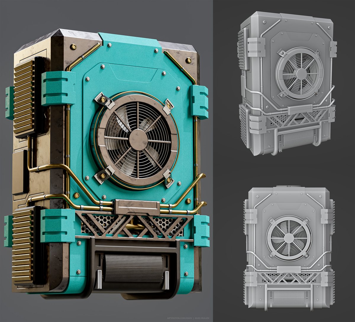 gilesm_3d's tweet photo. AC Unit 04, rifted on a different concept tonight. 😎 #b3d #marmoset #plasticity https://t.co/uL6PFQHLPm