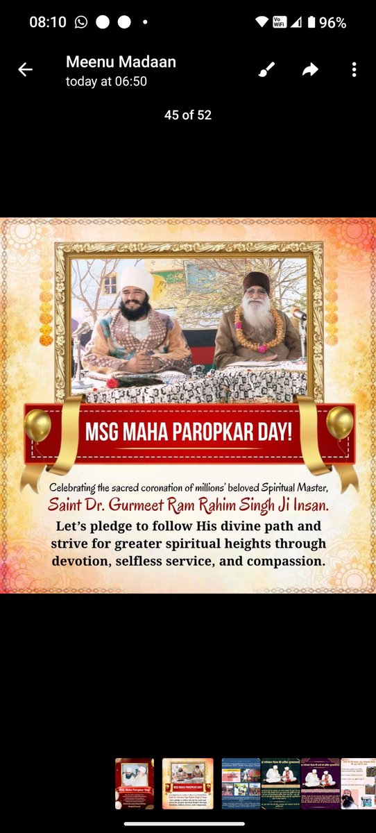 Mahak_Badlani's tweet photo. 🌸 Heartiest congratulations on the auspicious Maha Paropkar Divas! Inspired by Saint Dr. Gurmeet Ram Rahim Singh Ji, may the spirit of love, compassion and selfless service continue to inspire humanity. 🙏
#MahaParopkarDiwas https://t.co/hJ3CyjHu47