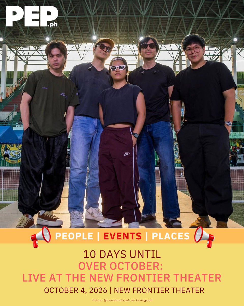 PEPalerts's tweet photo. 10 DAYS TO GO! ✨
Get ready for an emotional night as Over October brings their heart-rending music to the New Frontier Theater on October 4, 2026.
Mark your calendars and get ready to sing along with Over October! 🎸
#OverOctoberLive #PEPConcerts #PEPSocial #PEPAly https://t.co/3LRIDzbKQM