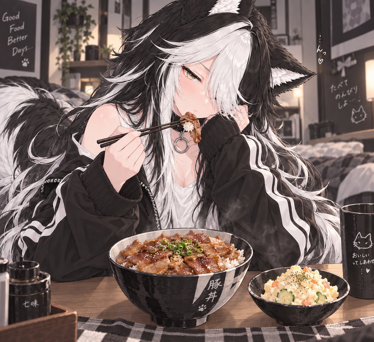 Roki_0131's tweet photo. お昼は豚丼とポテトサラダ🍴

この前スーパーのお惣菜にあった
のり塩ポテトサラダの味が
忘れられないくらい美味しかった！ https://t.co/fHIqOEHLuv