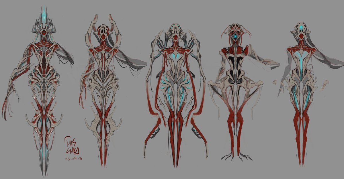 M15CHKA's tweet photo. Sentient inspired exploration doodles because I am too excited about the update to go sleep apparently. I wake up in 2 hours send help. #warframefanart https://t.co/29vs1V8F8I