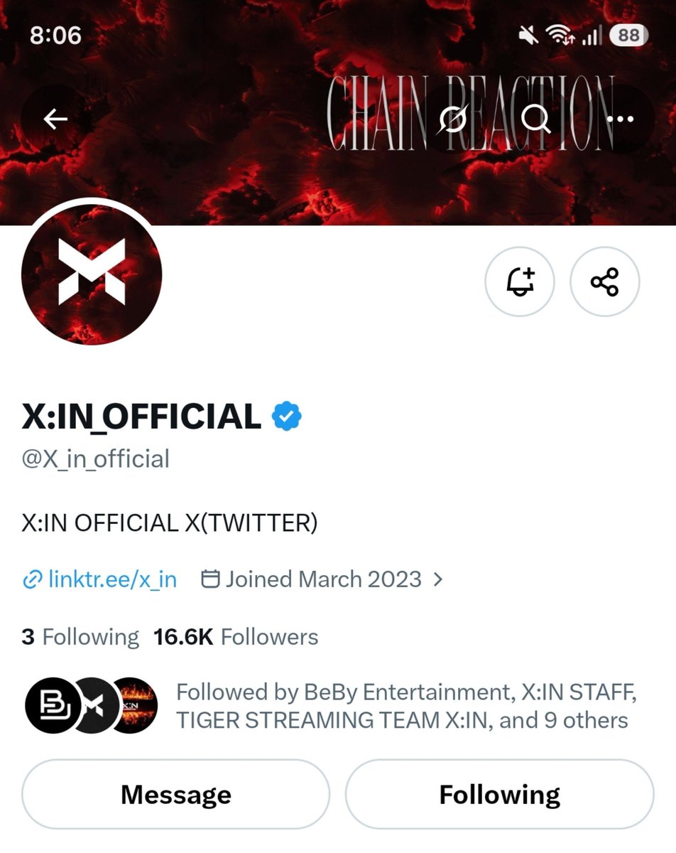 tiger_xin_news's tweet photo. #update #X #Instagram #YouTube ~

X:IN has updated their profile picture and banner across X (Twitter), Instagram &amp; YouTube! ❤️‍🔥💥

#XIN #엑신
#ChainReaction #ZZIRIT https://t.co/XQ5R2xQc2u